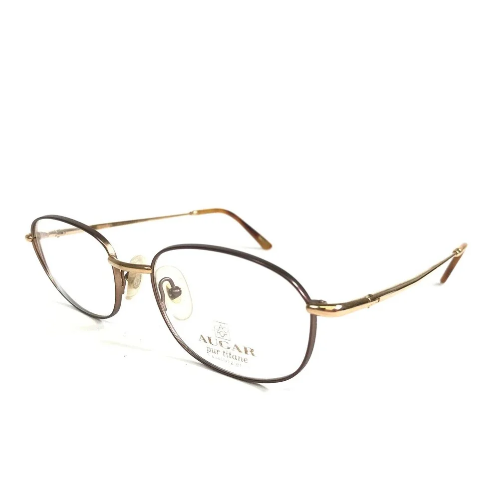 Augar Eyeglasses Frames HT51 CHAMPAGNE Brown Gold 22KT GP Gold Plated 52-19-140